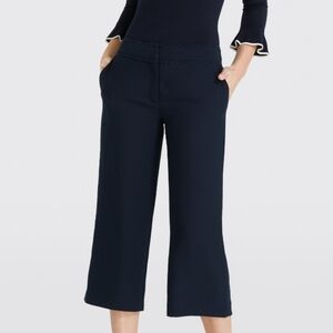 Draper James Scallop Crop Pants Nassau Navy 0 NWT